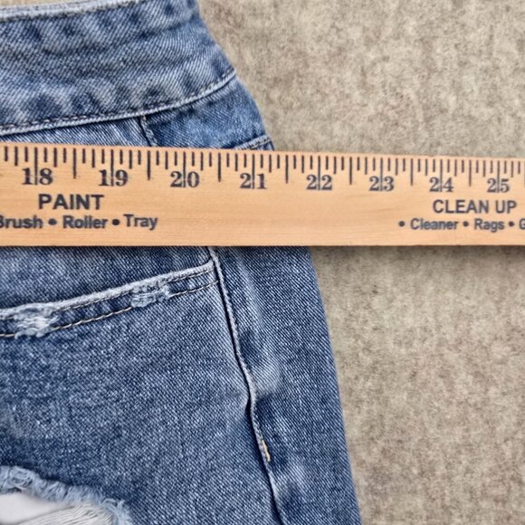 Distressed 4XL Womens Flared Denim Blue Jeans Mid-Rise Ripped High-Stretch Blend - Picture 4 of 5